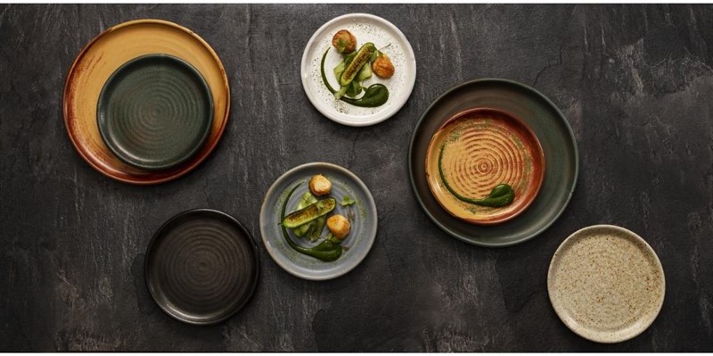  Olympia Assiettes plates terre de sienne Canvas 18 cm 