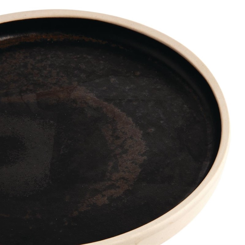  Olympia Assiettes plates bord droit noir mat Canvas 18 cm 