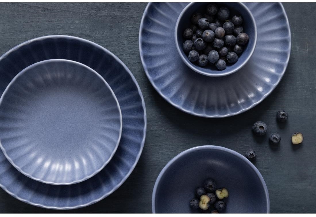  Olympia Assiettes plates Corallite bleues 280 mm (lot de 6) 