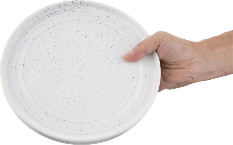  Olympia Assiettes plates rondes Cavolo blanc mouchet&eacute; 220mm (lot de 6) 