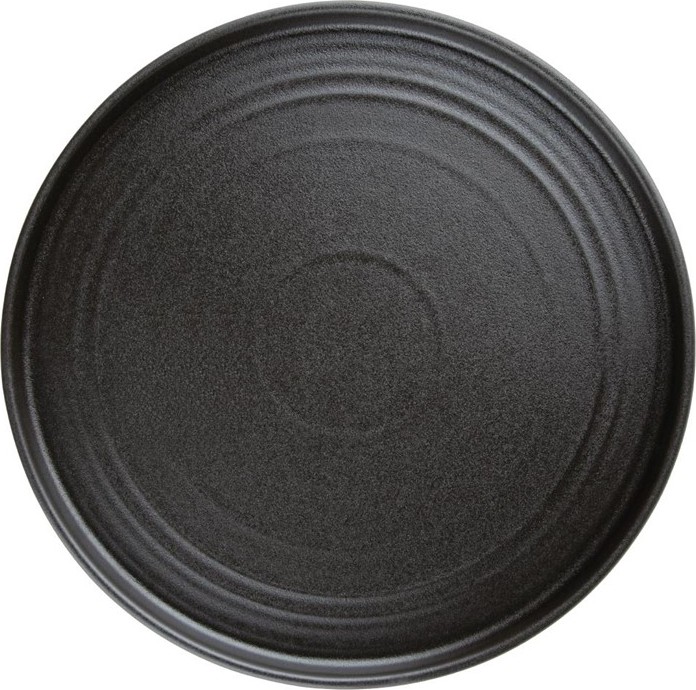  Olympia Assiettes plates rondes textur&eacute;es Cavolo noires 270mm (lot de 4) 