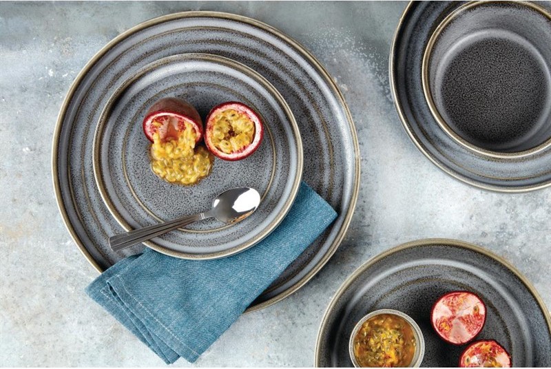  Olympia Assiettes plates rondes Cavolo anthracite 270mm (lot de 4) 