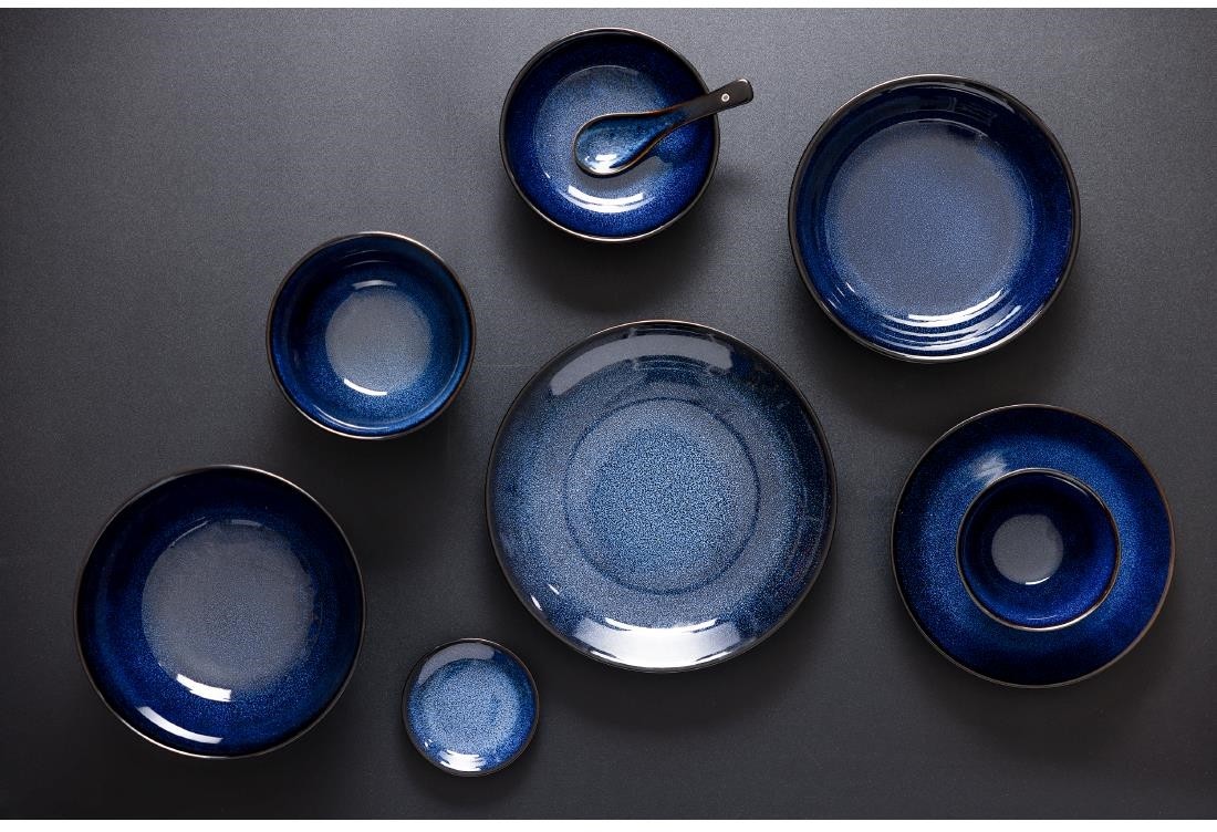 Olympia Cuill&egrave;res &agrave; soupe Luna bleu nuit (lot de 12) 