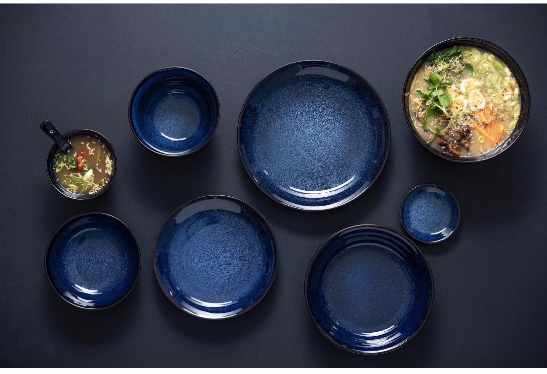 Olympia Cuill&egrave;res &agrave; soupe Luna bleu nuit (lot de 12) 