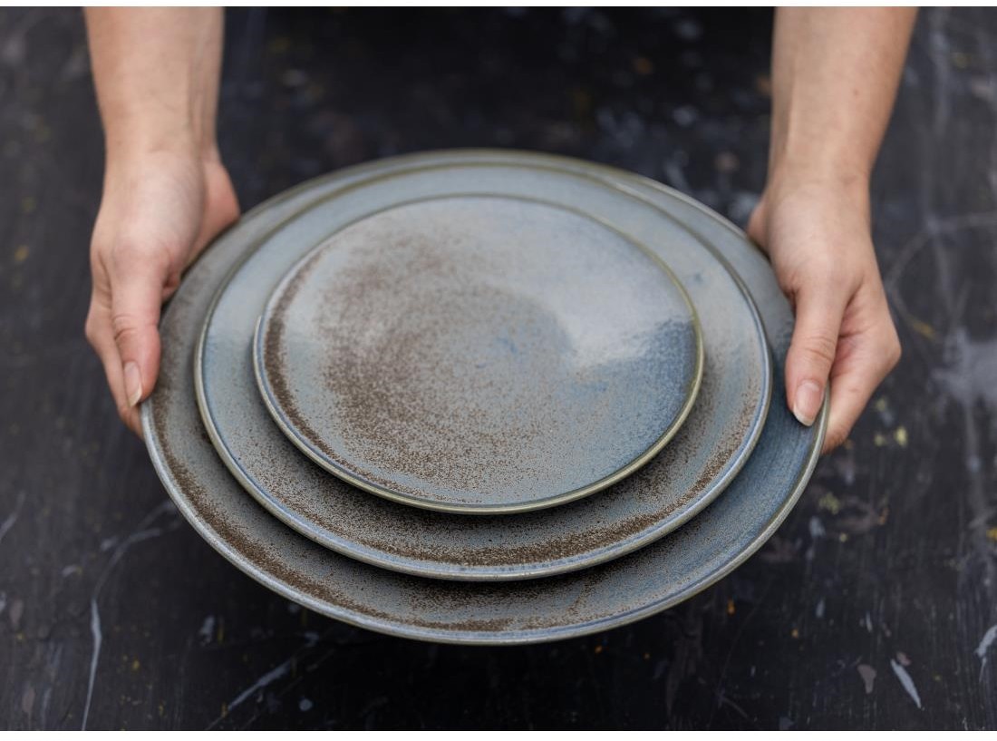  Olympia Assiettes plates Ember Blue 230mm (lot de 6) 