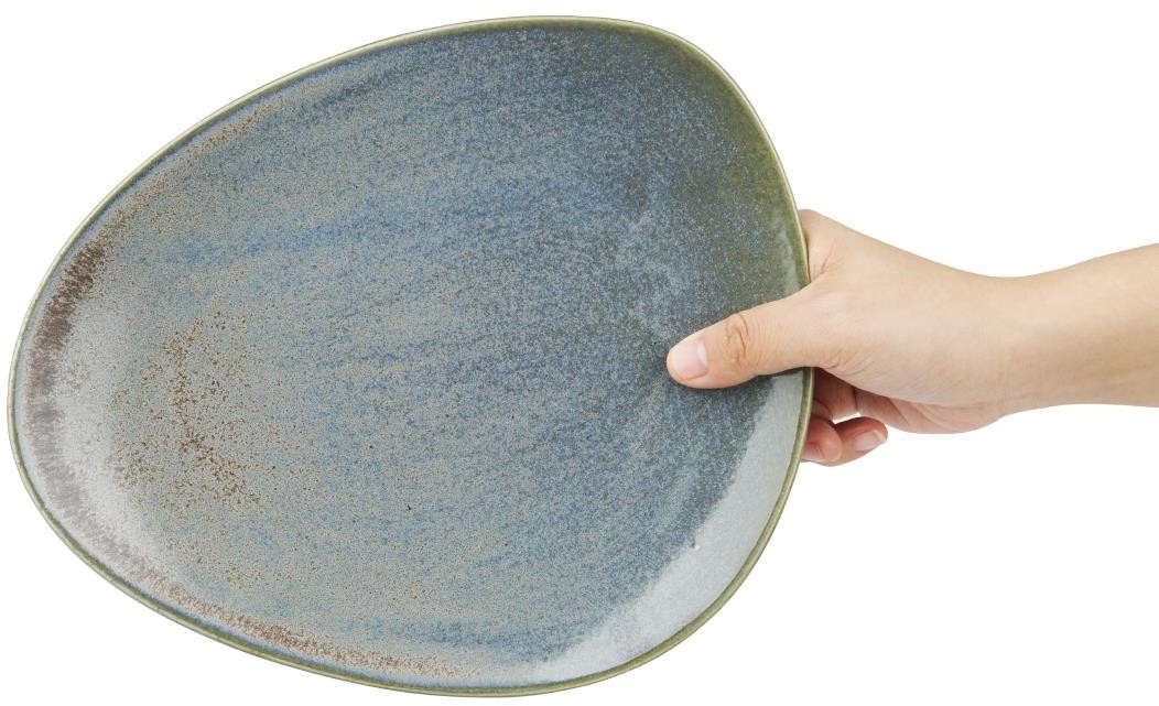  Olympia Assiettes triangulaires Ember Blue 250mm (lot de 6) 