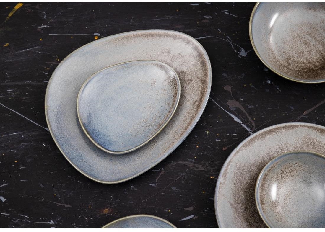  Olympia Assiettes triangulaires Ember Blue 190mm (lot de 6) 