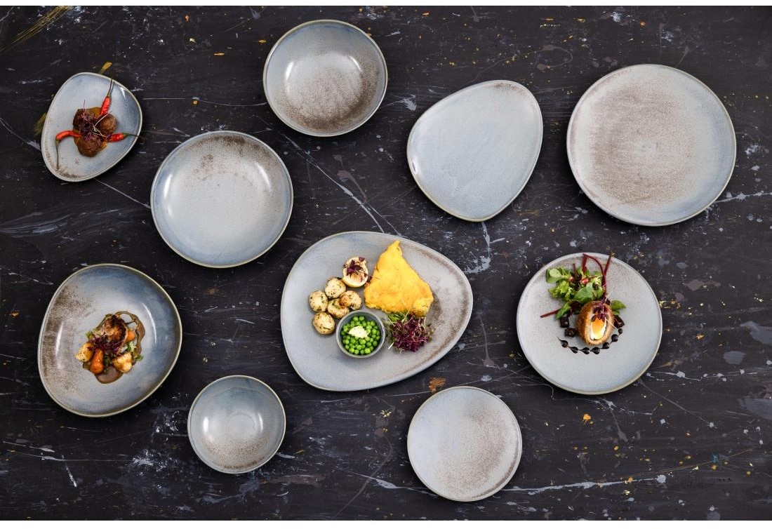  Olympia Assiettes triangulaires Ember Blue 190mm (lot de 6) 