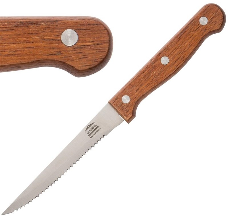  Olympia Couteaux &agrave; viande manche en bois 
