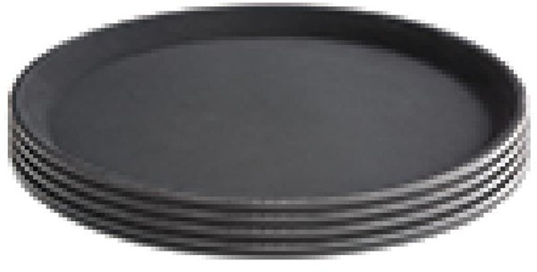  Kristallon Plateau antid&eacute;rapant en plastique rond noir 280mm 