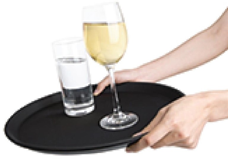  Kristallon Plateau antid&eacute;rapant en plastique rond noir 356mm 