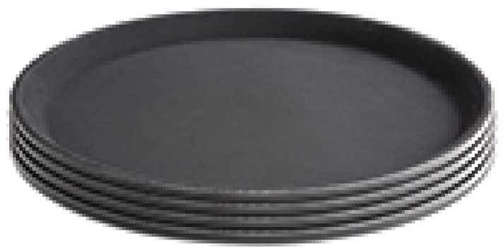  Kristallon Plateau antid&eacute;rapant en plastique rond noir 406mm 