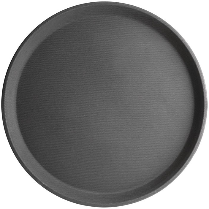  Kristallon Plateau antid&eacute;rapant en fibre de verre rond noir 356mm 