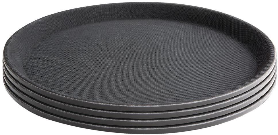  Olympia Lot de 6 plateaux ronds antid&eacute;rapants en polypropyl&egrave;ne Kristallon 
