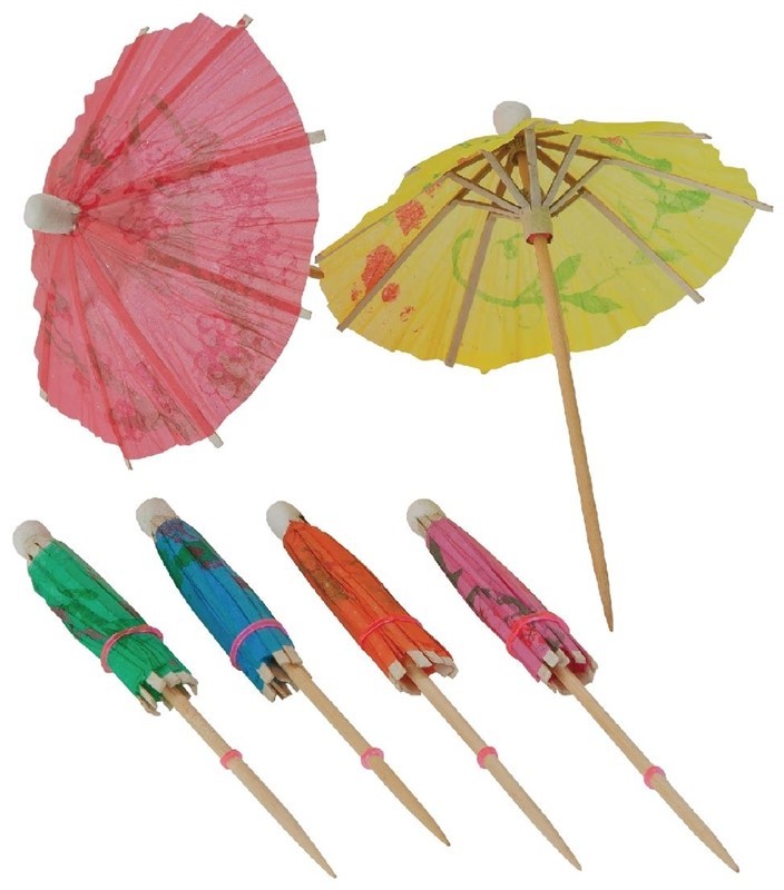  Fiesta Parasols en papier de diff&eacute;rentes couleurs 