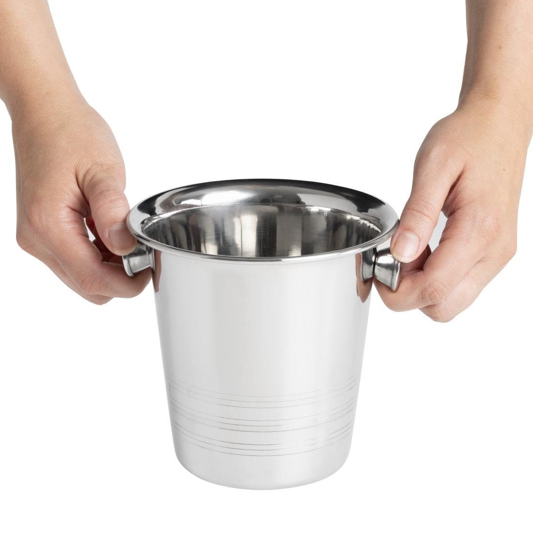  Olympia Seau &agrave; glace en acier inoxydable avec poign&eacute;es et rainures 1050ml 