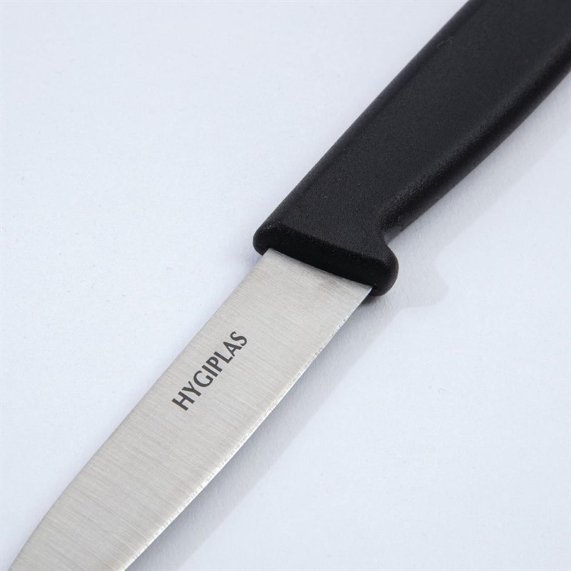  Hygiplas Couteau d'office lame droite noir 75mm 