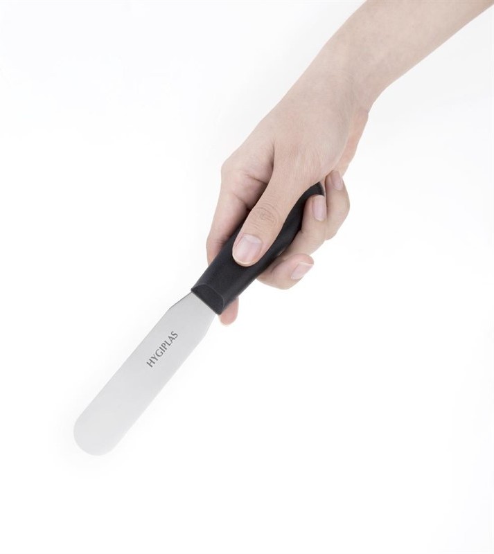  Hygiplas Couteau spatule &agrave; lame droite noir 100mm 