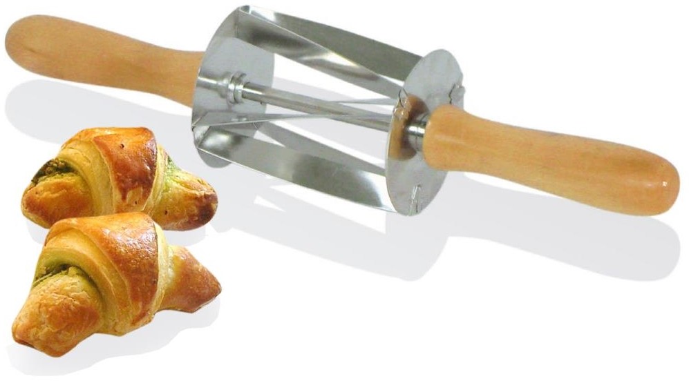 Tellier Rouleau &agrave; mini croissants en inox poign&eacute;e bois Gobel Louis 345x75x75mm 