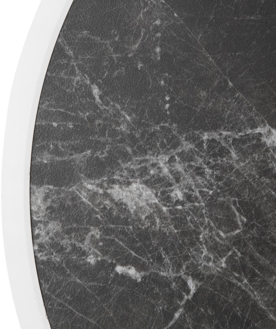 Bolero Plateau de table ext&eacute;rieur rond en verre tremp&eacute; effet granit fonc&eacute; bord blanc 580mm 