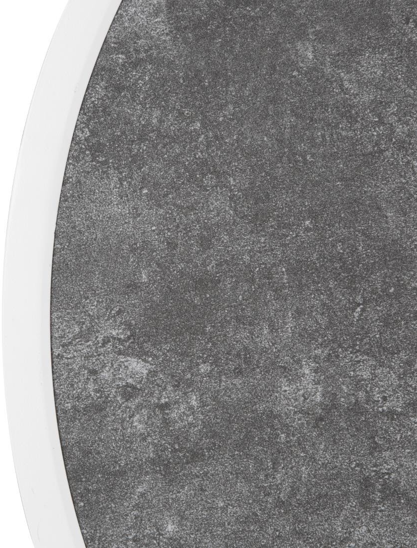  Bolero Plateau de table ext&eacute;rieur rond en verre tremp&eacute; effet pierre fonc&eacute;e bord blanc 580mm 