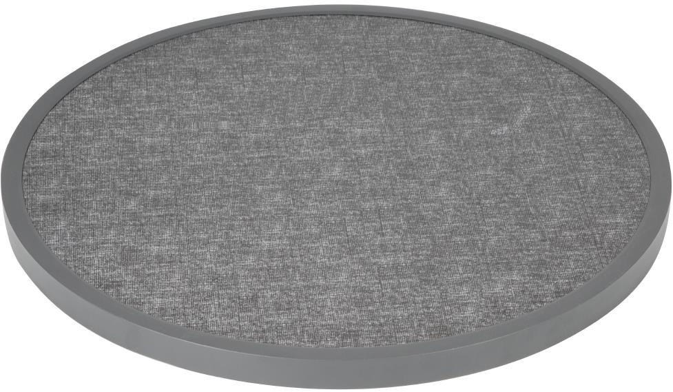  Bolero Plateau de table ext&eacute;rieur rond en verre tremp&eacute; noir bross&eacute; bord gris 580mm 