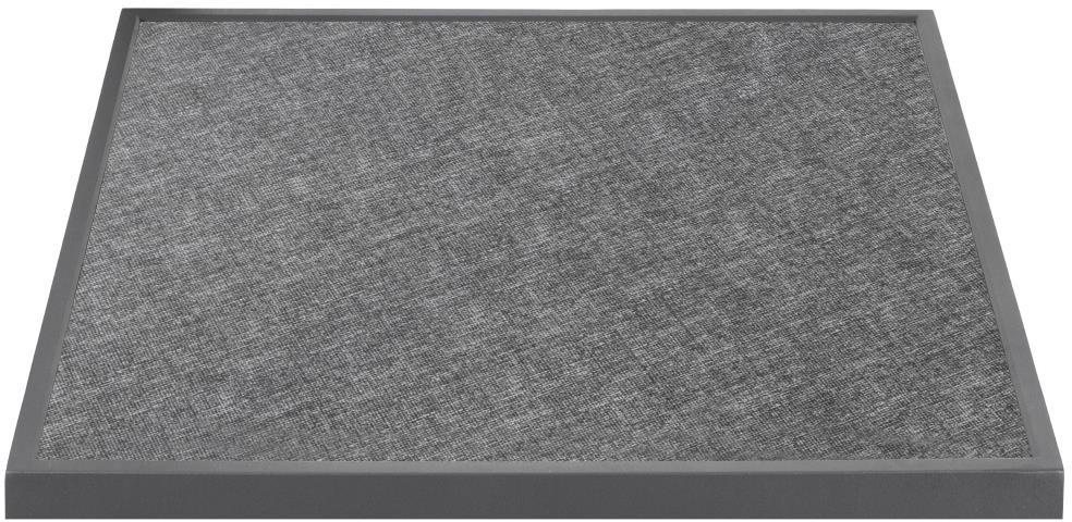  Bolero Plateau de table ext&eacute;rieur carr&eacute; en verre tremp&eacute; noir bross&eacute; bord gris 700 mm 