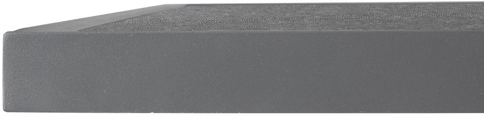 Bolero Plateau de table ext&eacute;rieur carr&eacute; en verre tremp&eacute; noir bross&eacute; bord gris 700 mm 