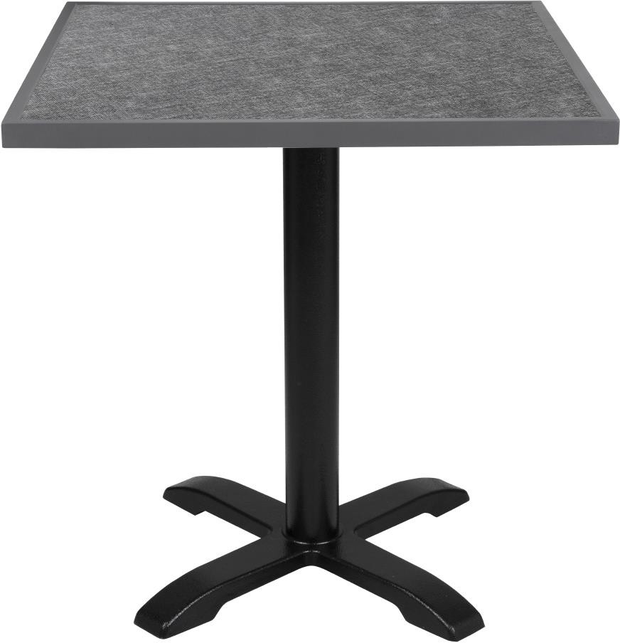  Bolero Plateau de table ext&eacute;rieur carr&eacute; en verre tremp&eacute; noir bross&eacute; bord gris 700 mm 