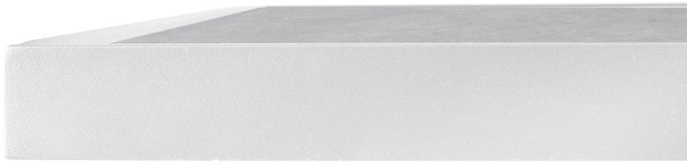  Bolero Plateau de table ext&eacute;rieur carr&eacute; en verre tremp&eacute; effet pierre gris clair bord blanc 700 mm 