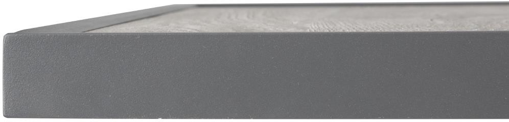  Bolero Plateau de table ext&eacute;rieur carr&eacute; en verre tremp&eacute; effet grain de bois bord gris 700 mm 