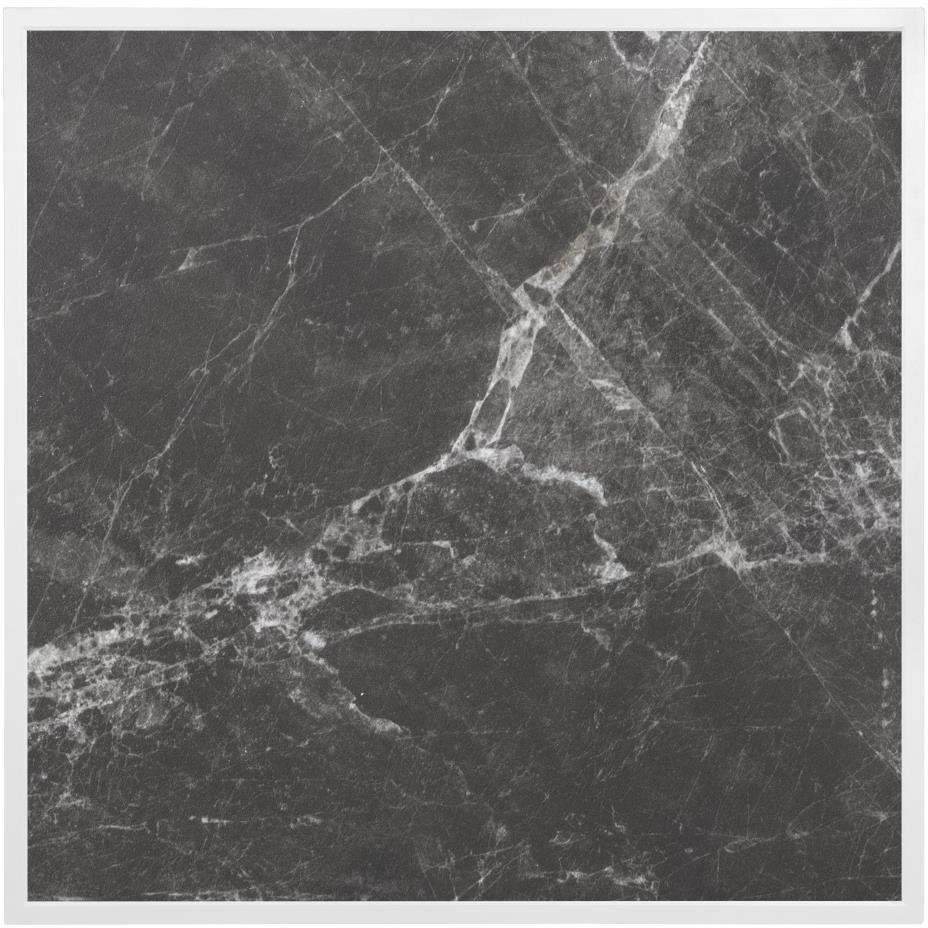  Bolero Plateau de table ext&eacute;rieur carr&eacute; en verre tremp&eacute; effet granit fonc&eacute; bord blanc 700 mm 