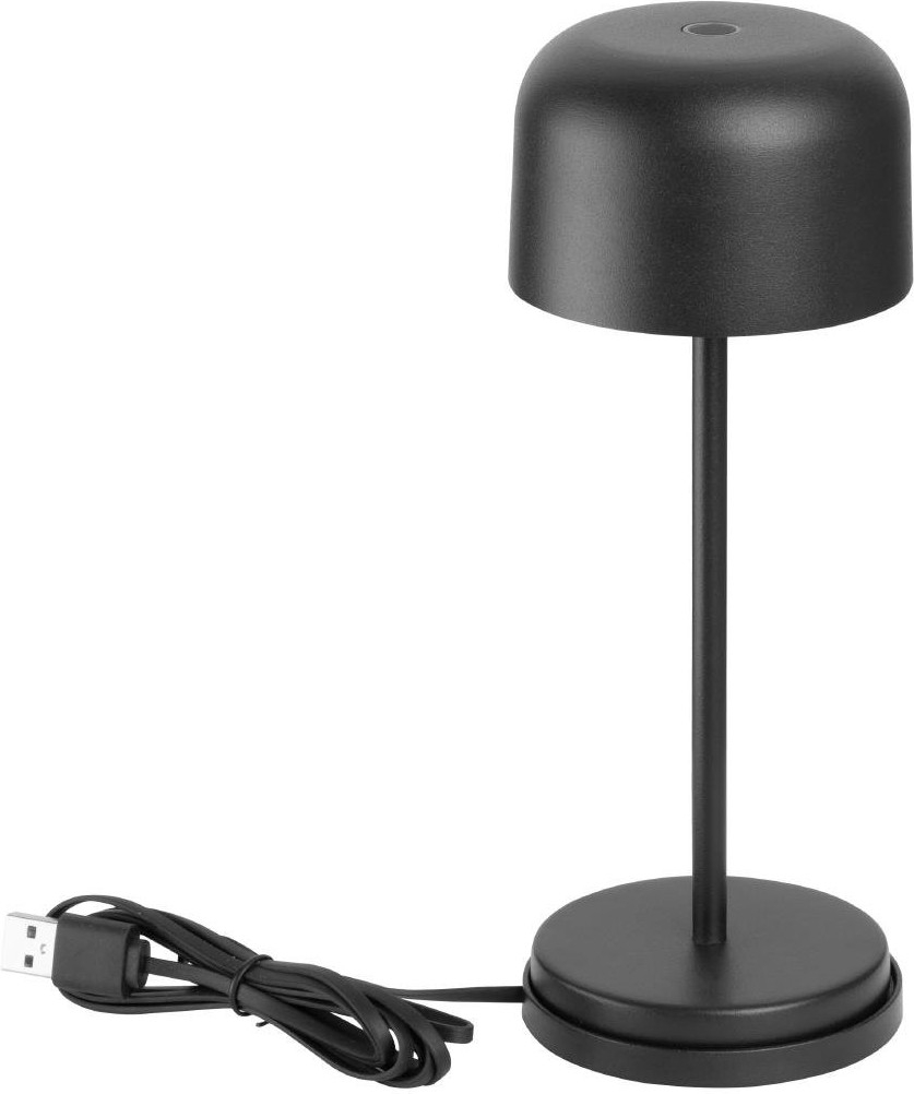  Olympia Lampe de table avec abat-jour rond Lucca noire 200mm 