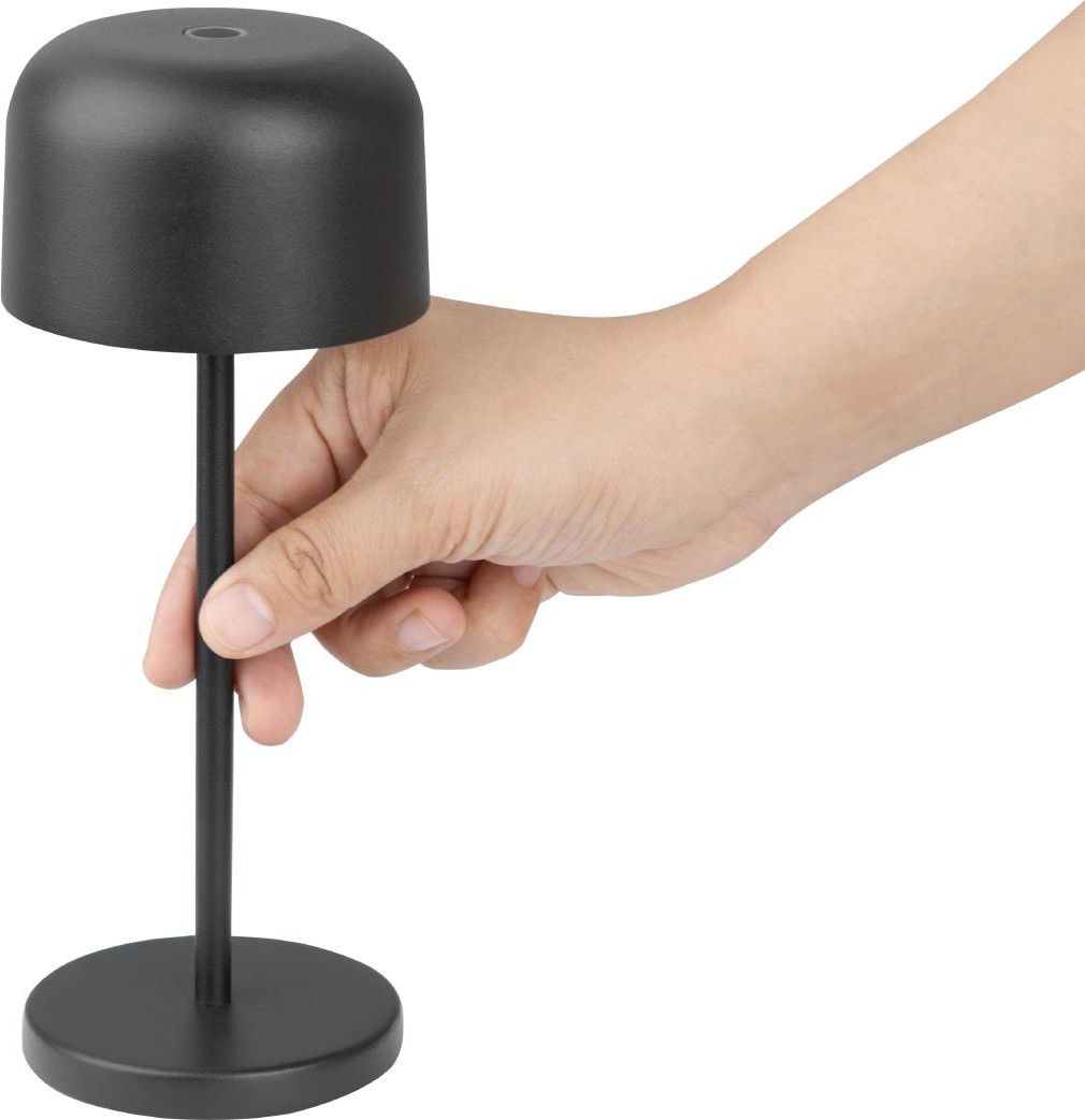  Olympia Lampe de table avec abat-jour rond Lucca noire 200mm 