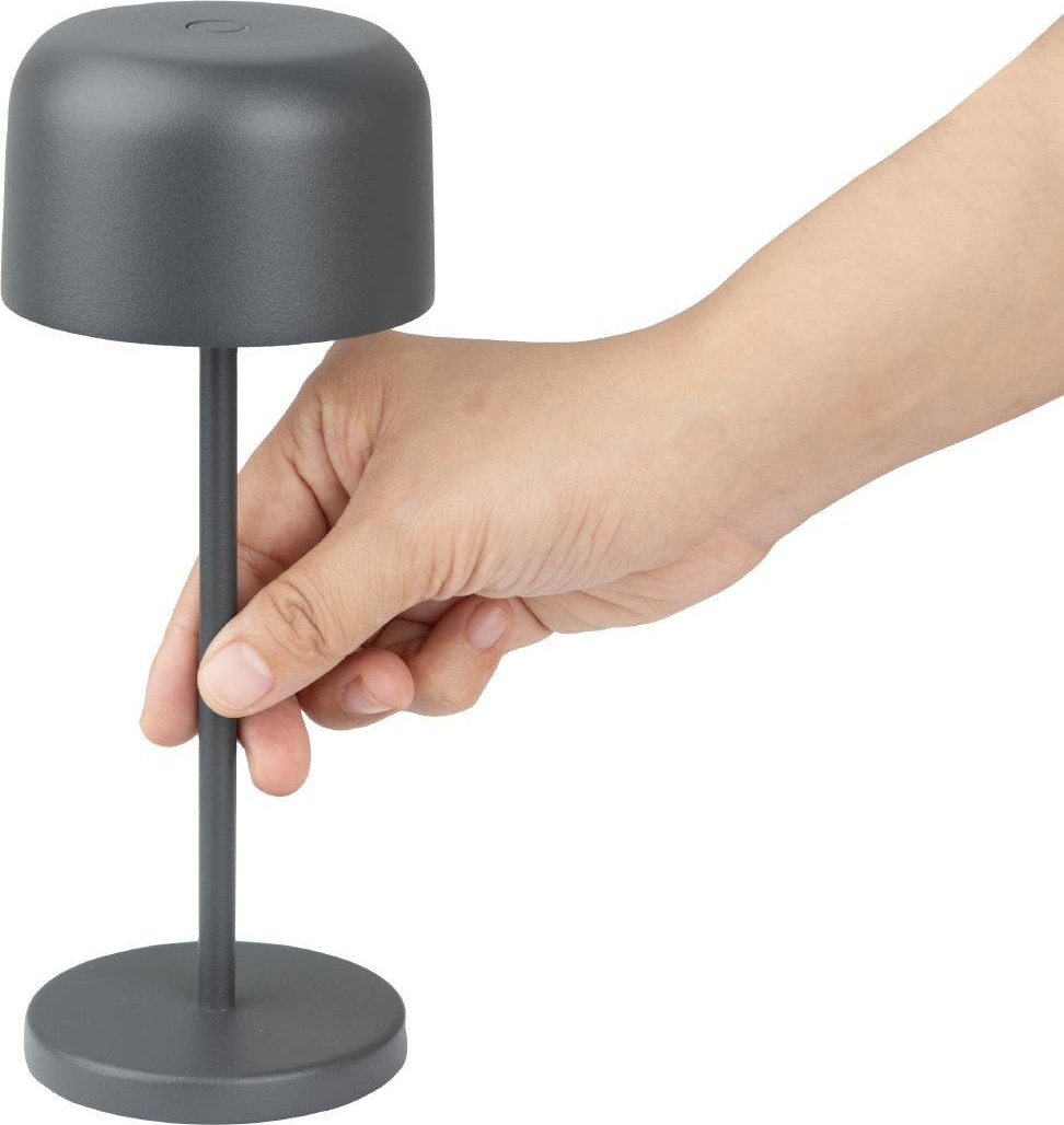  Olympia Lampe de table avec abat-jour rond Lucca grise 200mm 