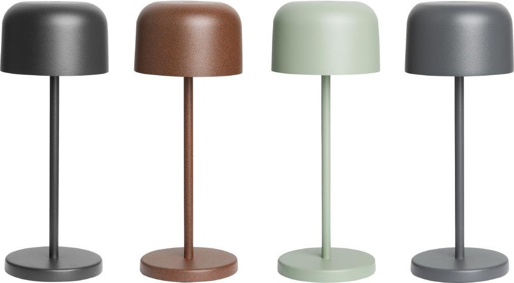  Olympia Lampe de table avec abat-jour rond Lucca grise 200mm 