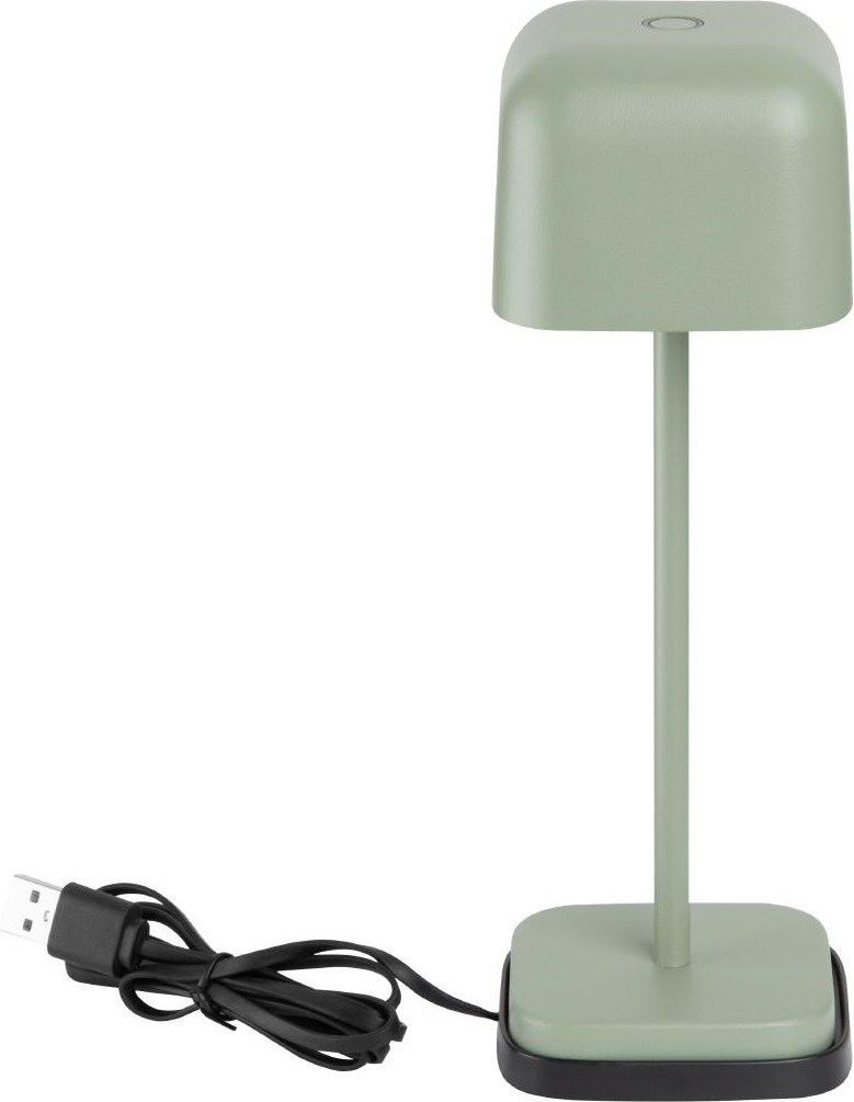  Olympia Lampe de table avec abat-jour carr&eacute; Lucca verte 200mm 