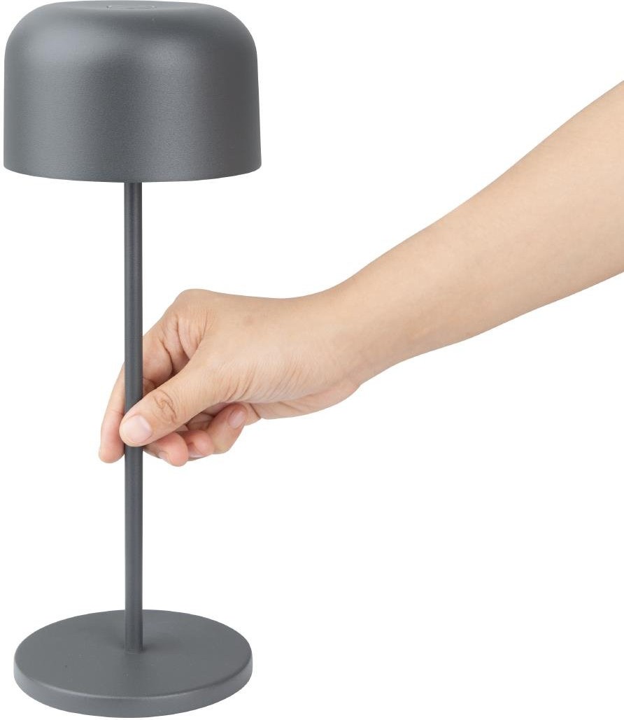 Olympia Lampe de table avec abat-jour rond Lucca grise 300mm 
