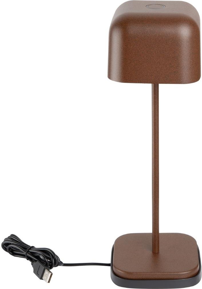  Olympia Lampe de table avec abat-jour carr&eacute; Lucca marron 300mm 