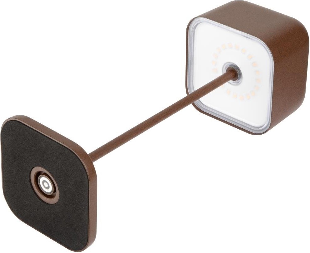  Olympia Lampe de table avec abat-jour carr&eacute; Lucca marron 300mm 