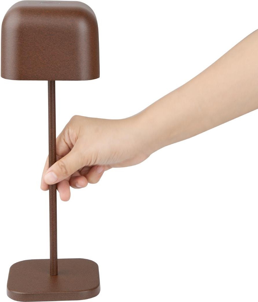  Olympia Lampe de table avec abat-jour carr&eacute; Lucca marron 300mm 