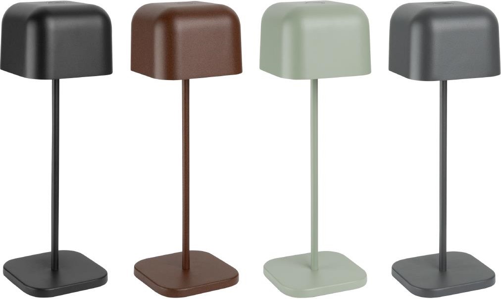  Olympia Lampe de table avec abat-jour carr&eacute; Lucca marron 300mm 