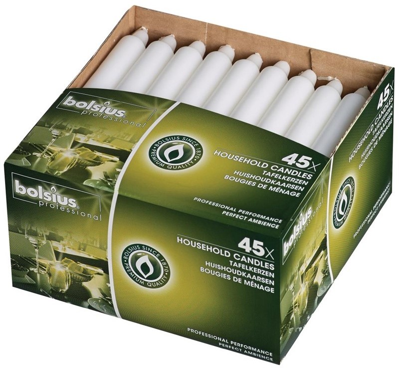  Bolsius Bougies bistro 177mm blanches 