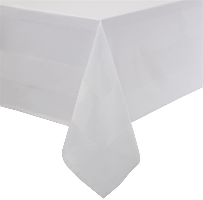  Mitre Luxury Nappe blanche bande de satin 1370 x 2280mm 