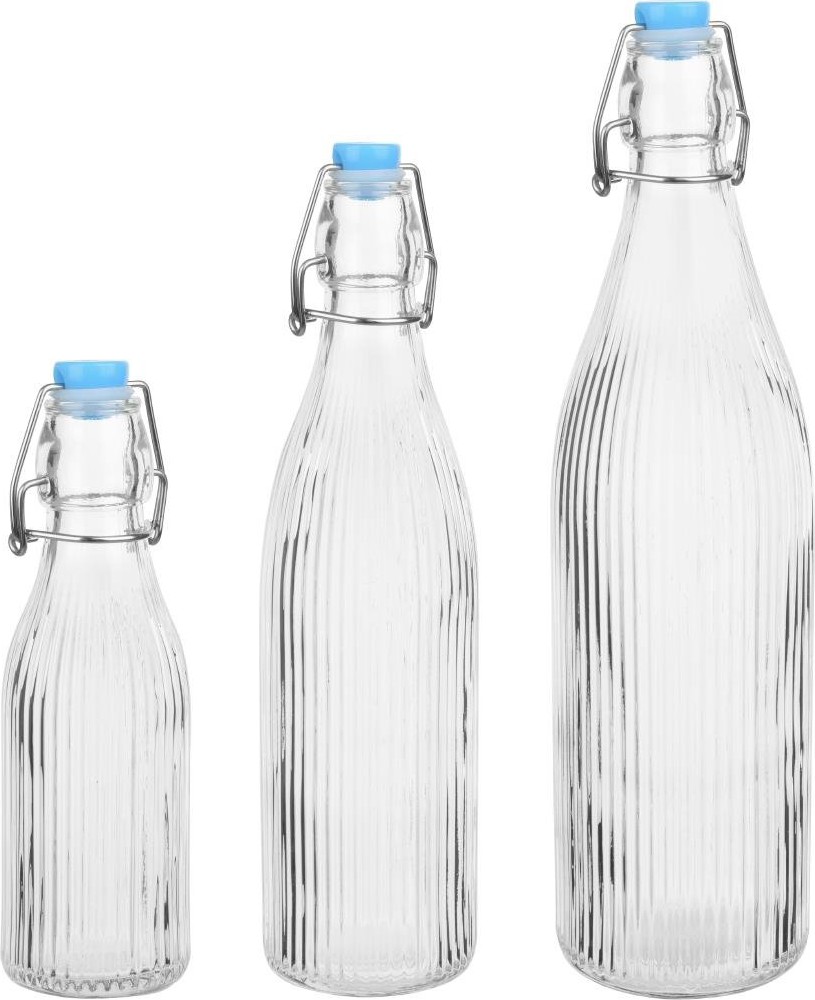  Olympia Bouteilles d'eau rainur&eacute;es &agrave; bouchon m&eacute;canique 1L (lot de 6) 