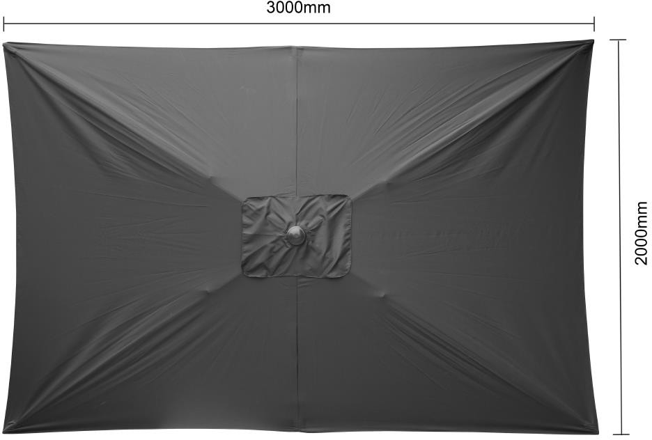  Bolero Parasol rectangulaire Seville 2x3m noir 
