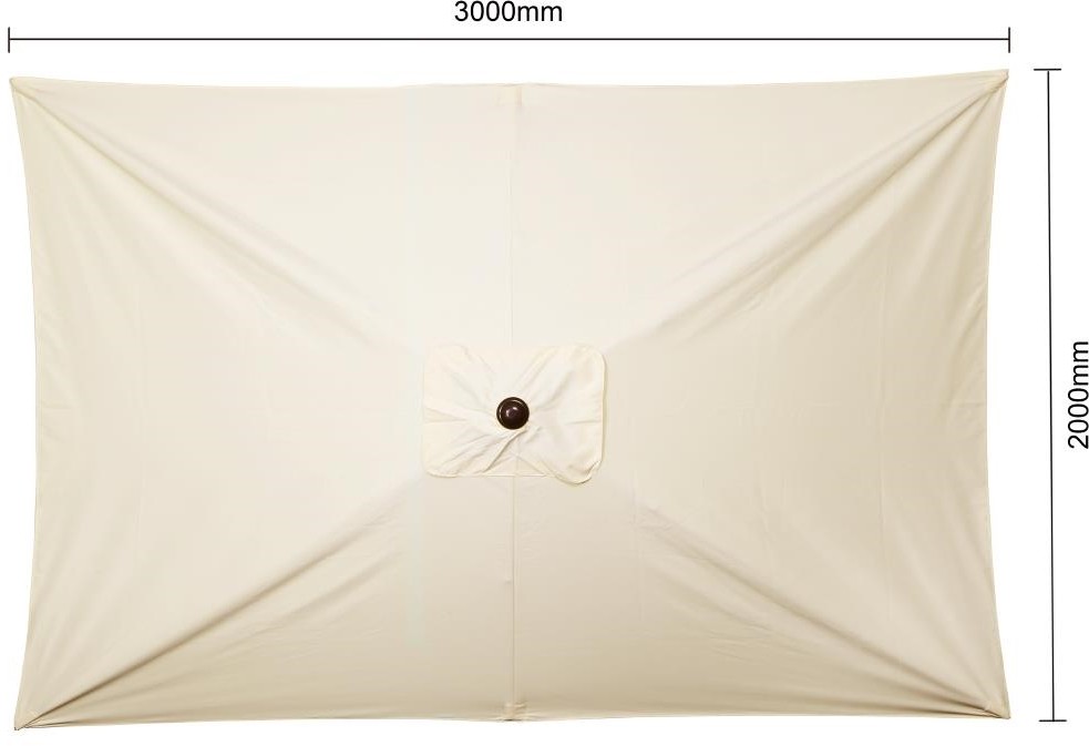  Bolero Parasol rectangulaire Seville 2x3m cr&egrave;me 