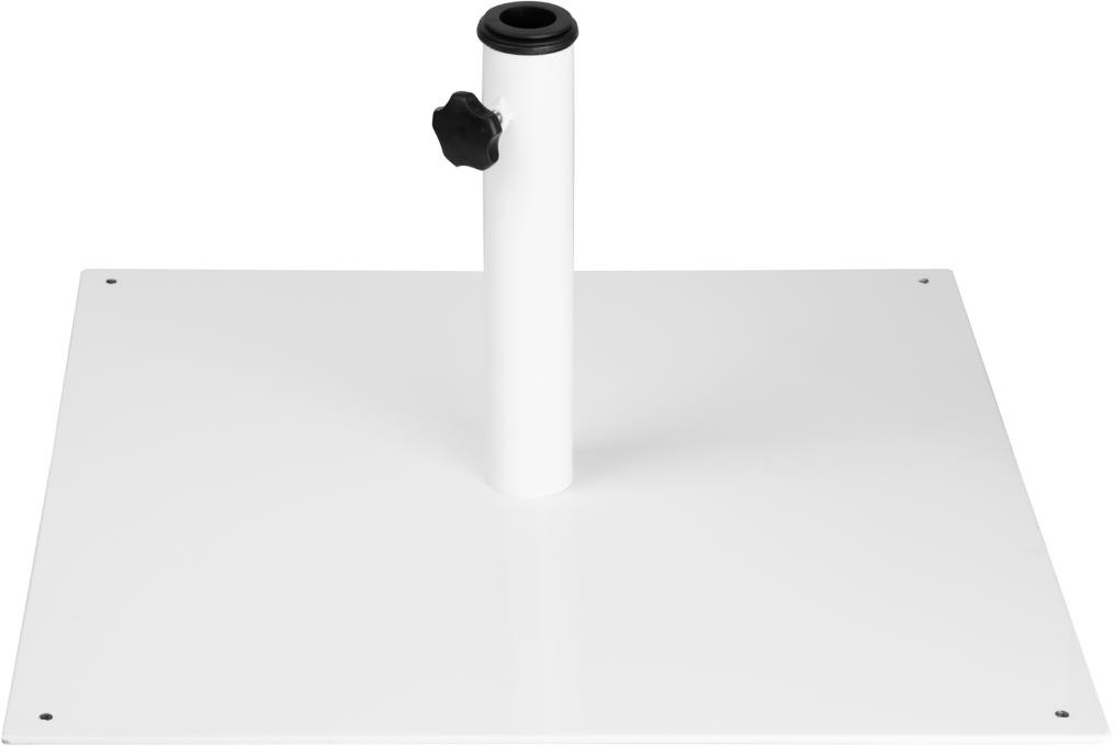  Bolero Pied de parasol plat en m&eacute;tal blanc 18kg 