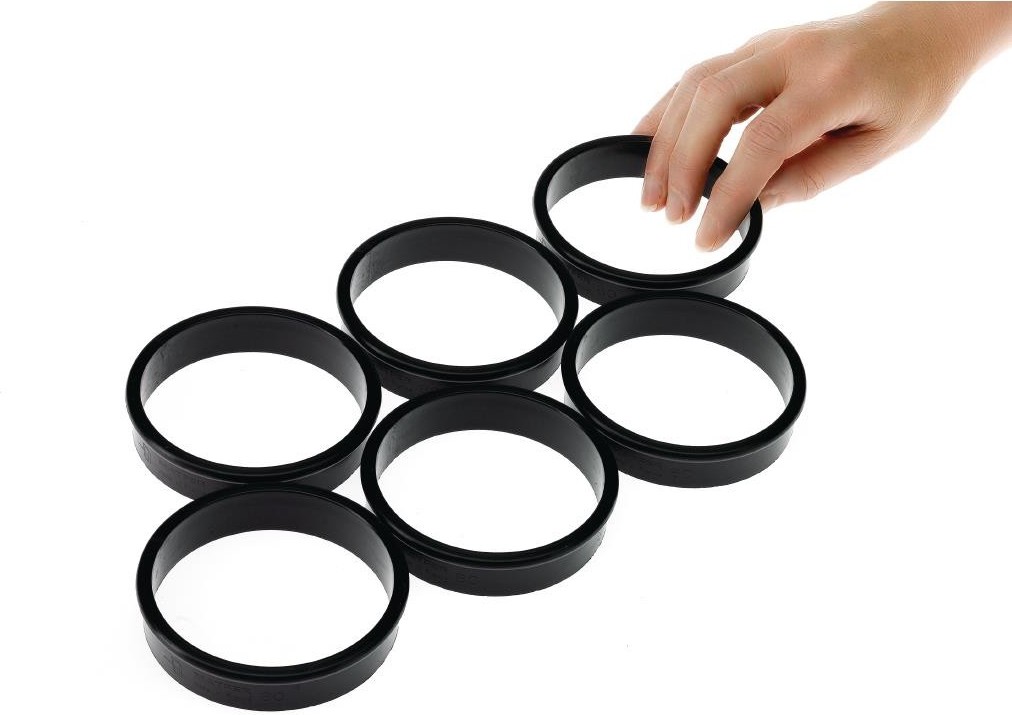  Matfer Bourgeat Cercles &agrave; tarte Exoglass   80 mm (lot de 6) 