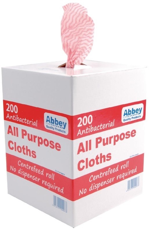  Jantex Chiffons tout usage antibact&eacute;riens rouges 